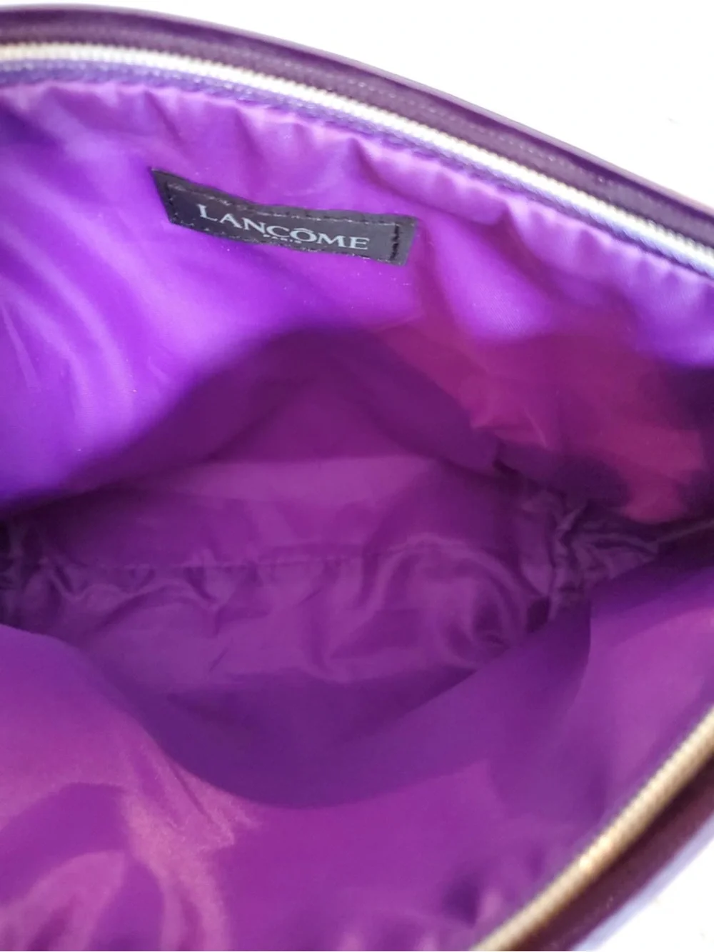 Lancôme Paris Purple Zip Top Makeup Travel Bag